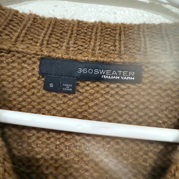 360 Sweater Italian Yarn Jayne Colorblock Sweater Brown Black White Size Small - Picture 4 of 6